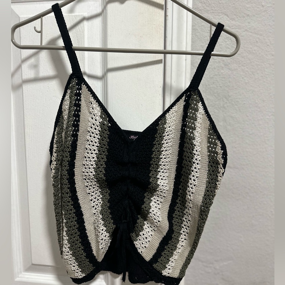 Crochet striped top